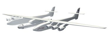 Disegno dell'aereo gigante Stratolaunch Systems